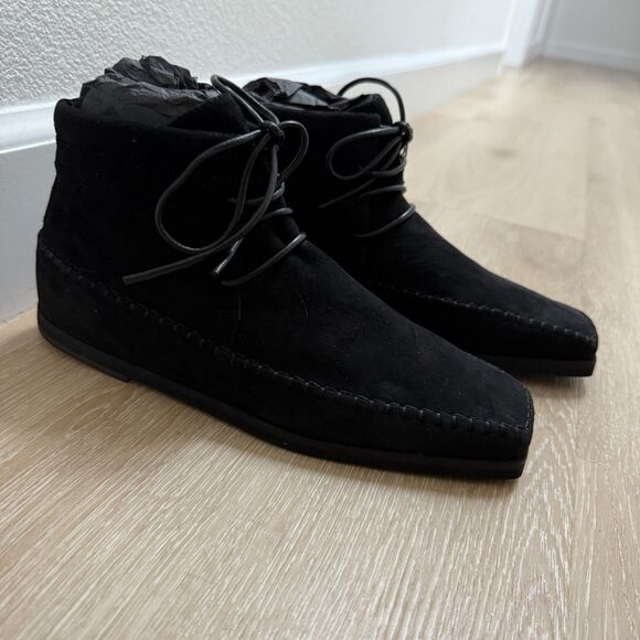 NEW TOTEME ‘The High Top’ Suede Loafers Moccasins Boot Black Sz 37 / 7 6.5 $660+ - Picture 4 of 16